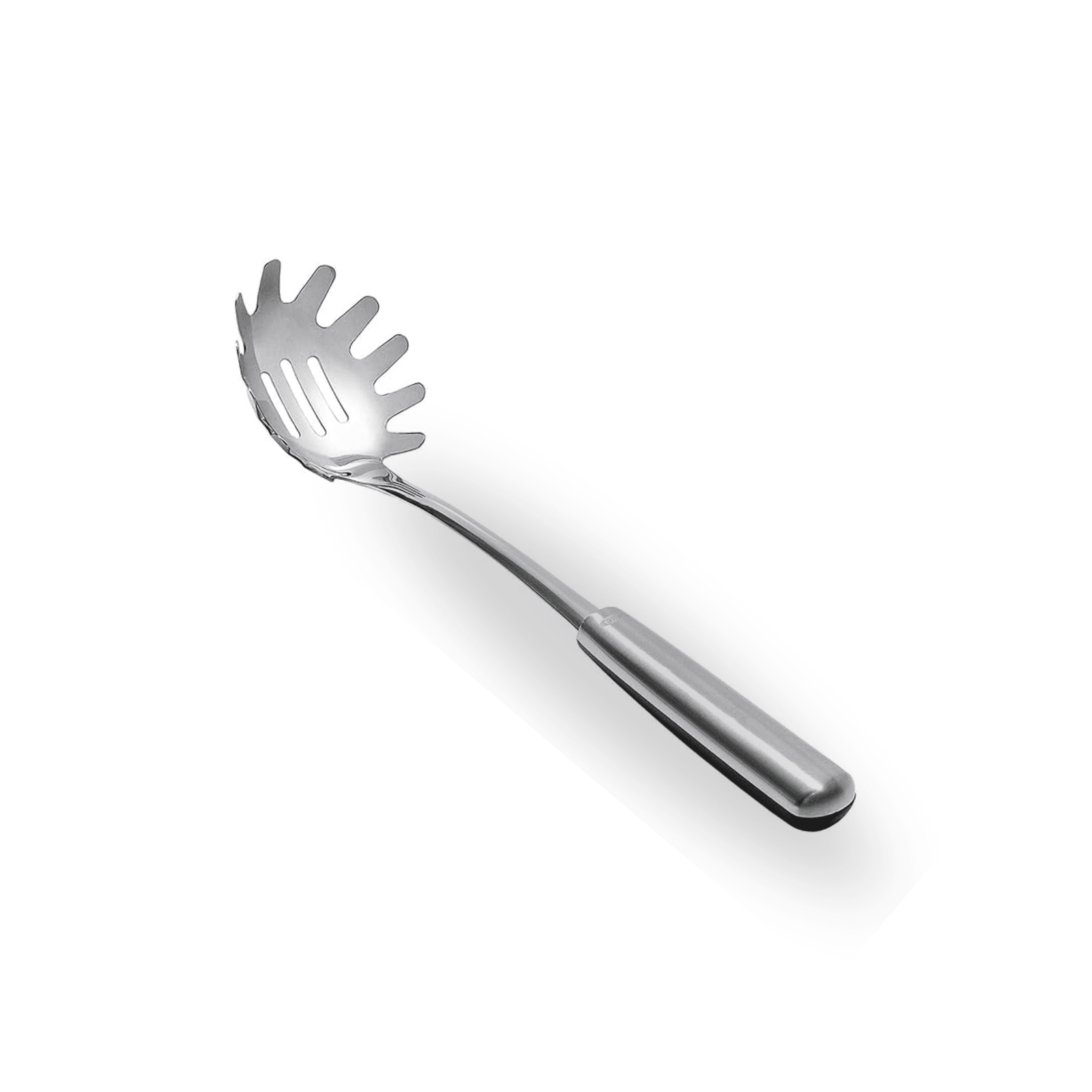 A sturdy stainless steel pasta server designed for effortless serving and long-lasting durability.